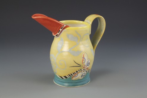 Pitcher with Red Spout